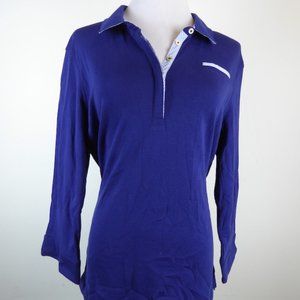 ST JAMES blue 100% COTTON polo top 12 f44